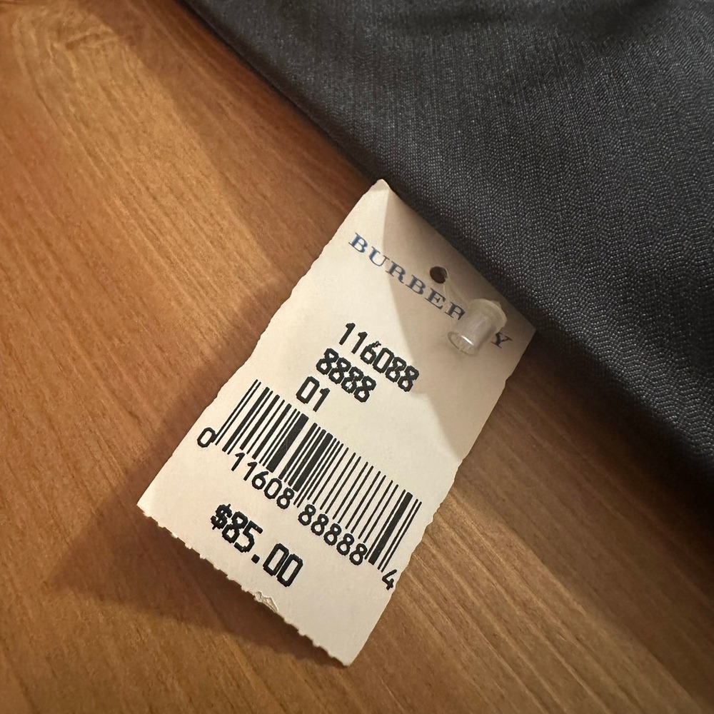 Burberry Black Silk Tie Classic Solid Necktie New With Tag - Picture 2 of 3